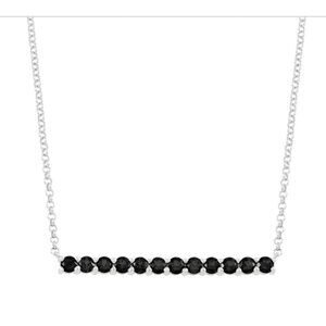 Onyx Bar Necklace in Sterling Silver - NWT